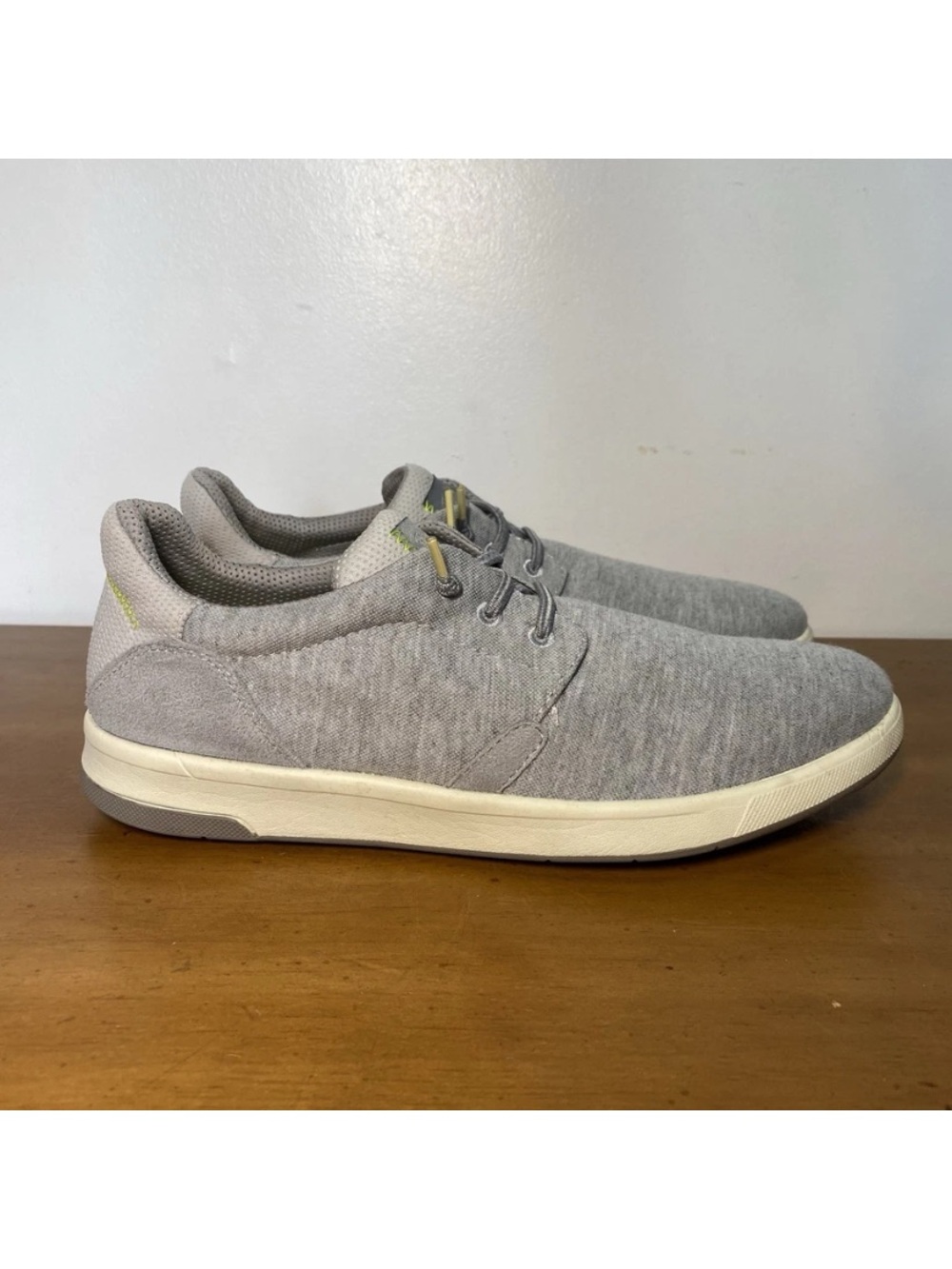 Florsheim Men’s 7.5 Wide Crossover Canvas Plain Toe Slip-On Sneakers Shoes Grey